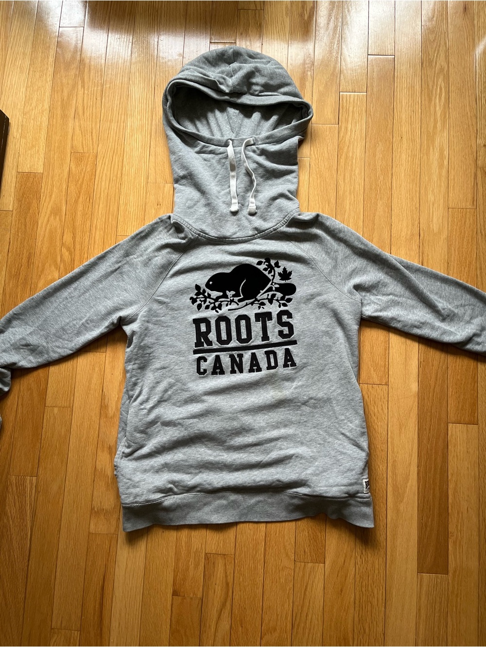 Roots Light Gray Hoodie with Black Logo